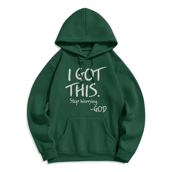 Christianartworkshop I GOT THIS – GOD Inspirierender Glaube, Polyester-Kapuzenpullover mit Fleecefutter - Grün - 2XL - image 8