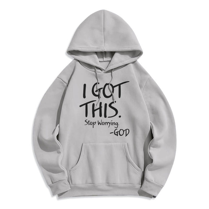 Christianartworkshop I GOT THIS – GOD Inspirierender Glaube, Polyester-Kapuzenpullover mit Fleecefutter - Grau - 2XL - image 0