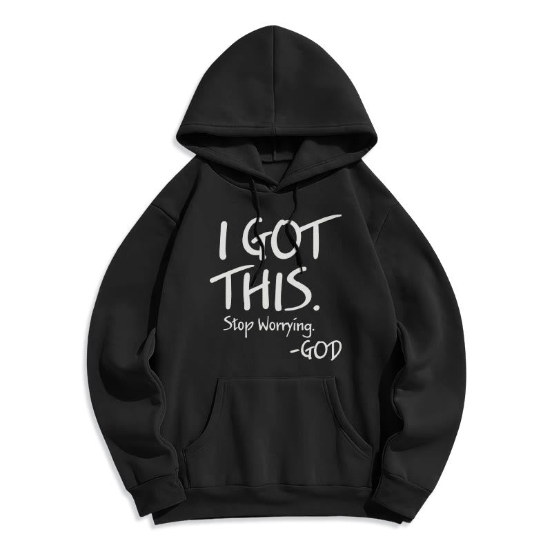 Christianartworkshop I GOT THIS – GOD Inspirierender Glaube, Polyester-Kapuzenpullover mit Fleecefutter - Schwarz - 2XL - image 5
