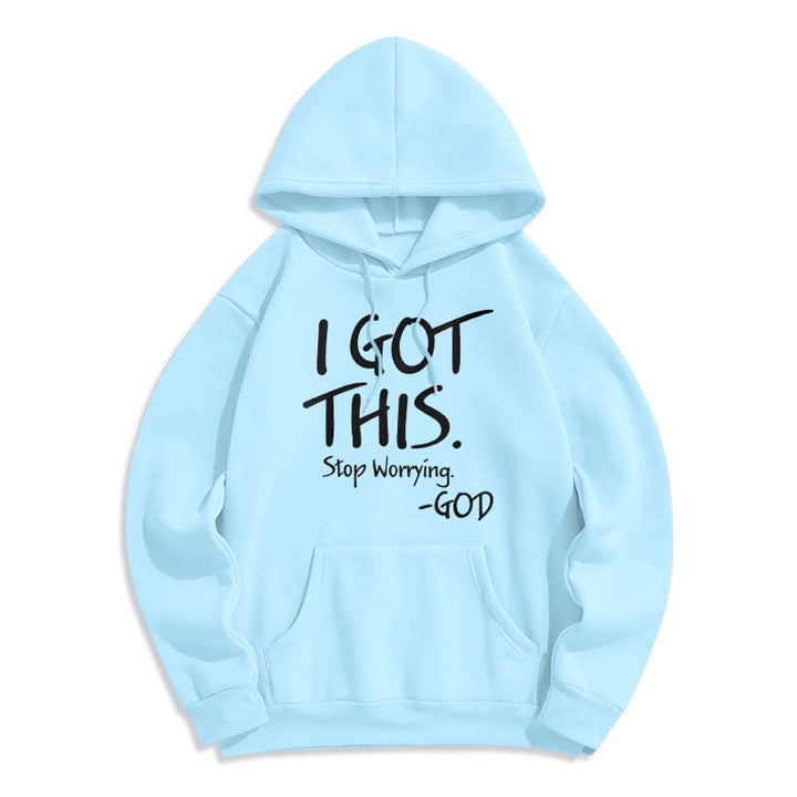 Christianartworkshop ICH SCHAFFE DAS - Inspirierender Hoodie mit Glaubensbotschaft und Fleece-Futter aus Polyester - Blau - 2XL - image 6