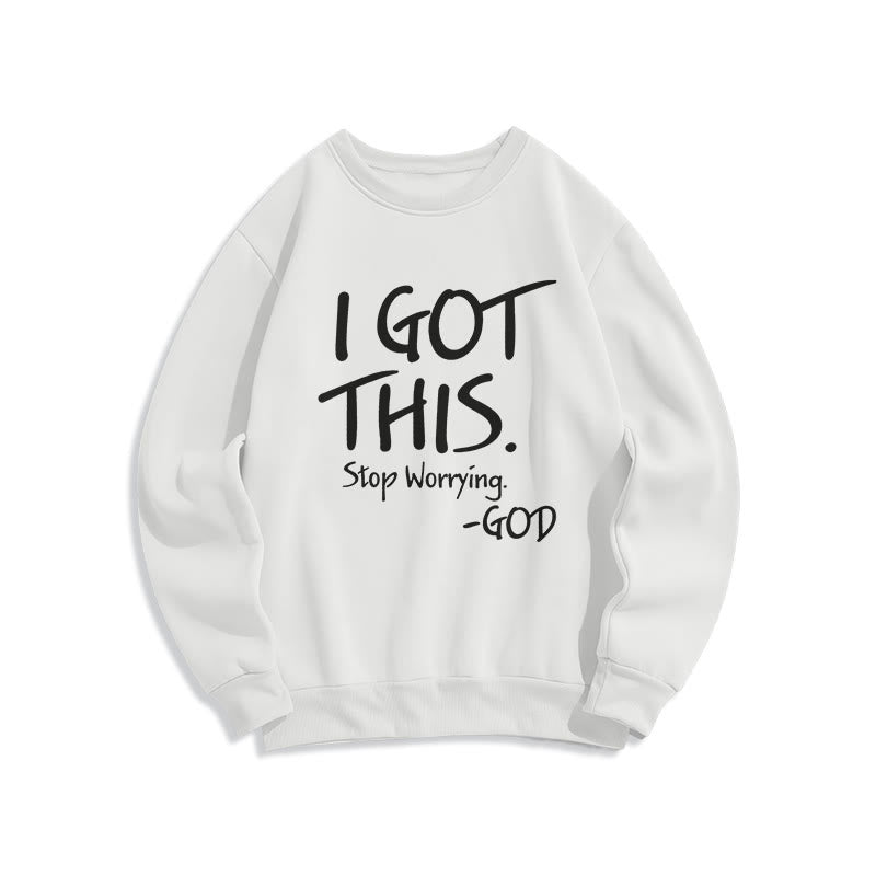 Christianartworkshop I GOT THIS – GOD Inspirierendes Glaubens-Sweatshirt aus Polyester mit Fleecefutter - Weiß - 2XL - image 6