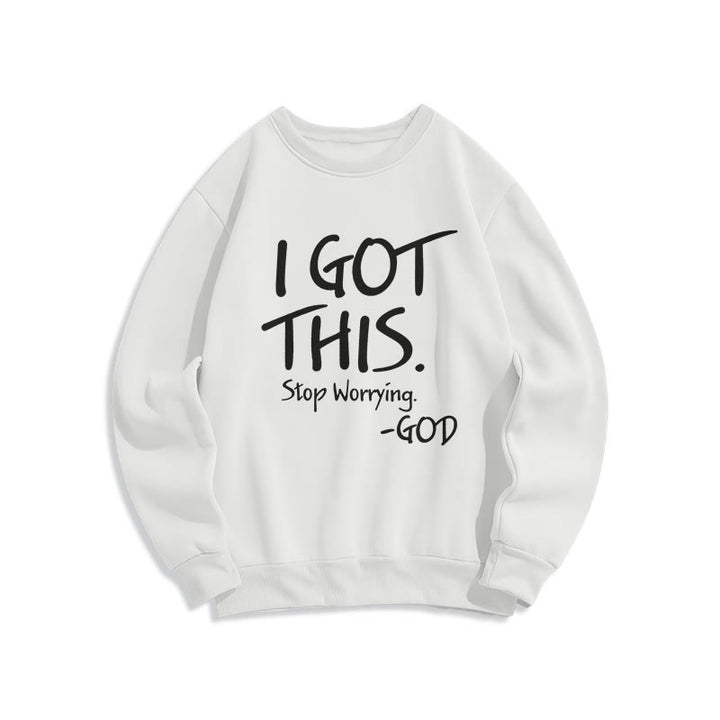Christianartworkshop I GOT THIS – GOD Inspirierendes Glaubens-Sweatshirt aus Polyester mit Fleecefutter - Weiß - 2XL - image 6