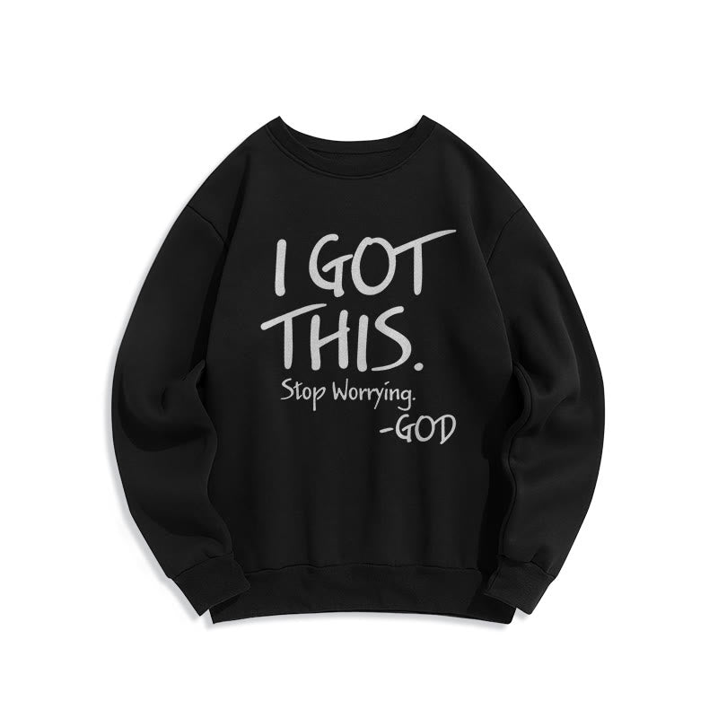 Christianartworkshop I GOT THIS – GOD Inspirierendes Glaubens-Sweatshirt aus Polyester mit Fleecefutter - Schwarz - 2XL - image 5