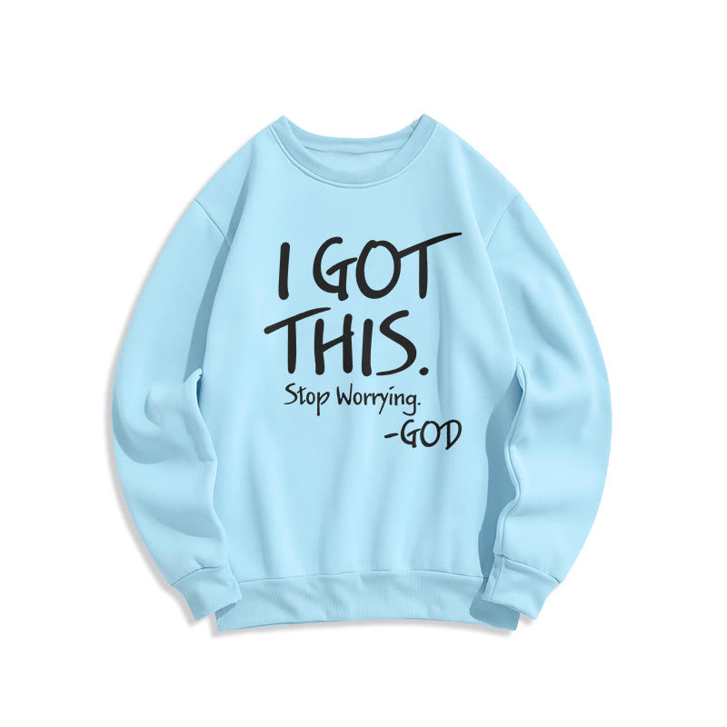 Christianartworkshop ICH SCHAFFE DAS - Inspirierendes Sweatshirt mit Glaubensbotschaft aus Fleece-gefüttertem Polyester - Blau - 2XL - image 4