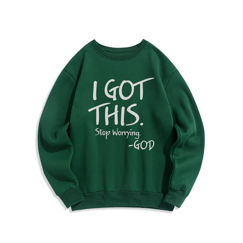 Christianartworkshop I GOT THIS – GOD Inspirierendes Glaubens-Sweatshirt aus Polyester mit Fleecefutter - Grün - 2XL - image 3