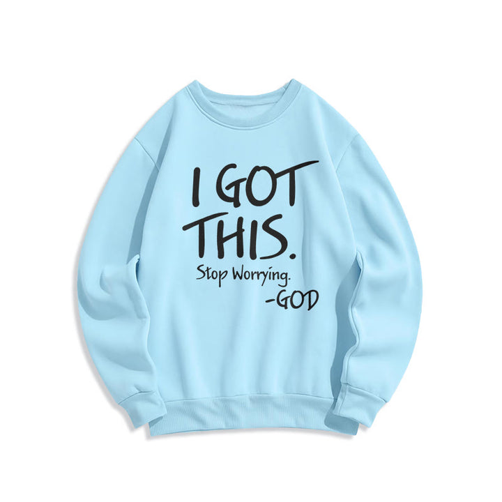 Christianartworkshop I GOT THIS – GOD Inspirierendes Glaubens-Sweatshirt aus Polyester mit Fleecefutter - Blau - 2XL - image 4