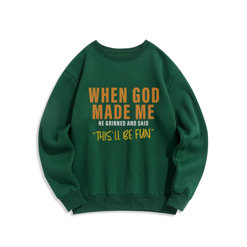 Christianartworkshop Fun – Gefülltes Sweatshirt aus Polyester mit Fleecefutter „God's Creation of Me“ - Grün - 2XL - image 6