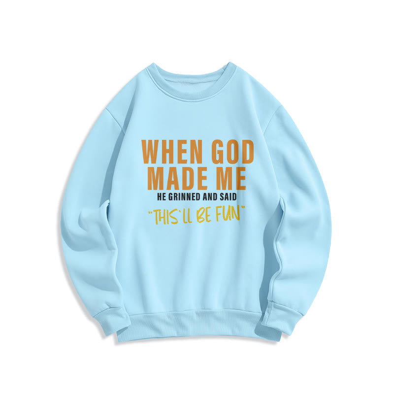 Christianartworkshop Fun – Gefülltes Sweatshirt aus Polyester mit Fleecefutter „God's Creation of Me“ - Blau - 2XL - image 5