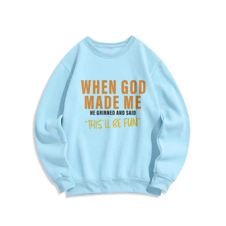 Christianartworkshop Fun – Gefülltes Sweatshirt aus Polyester mit Fleecefutter „God's Creation of Me“ - Blau - 2XL - image 5