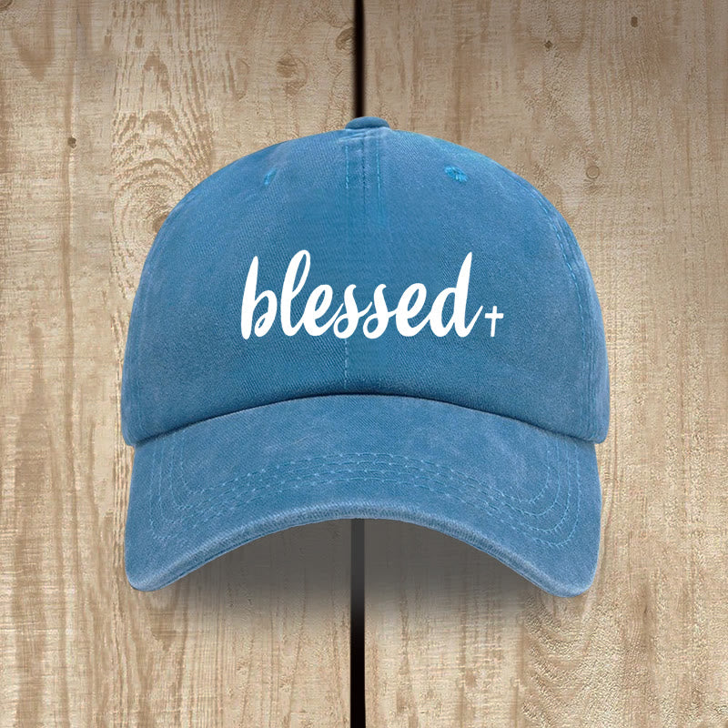Christianartworkshop Gesegnete Unisex-Mütze aus gewaschener Baumwolle im Streetwear-Stil - Seeblau - image 10