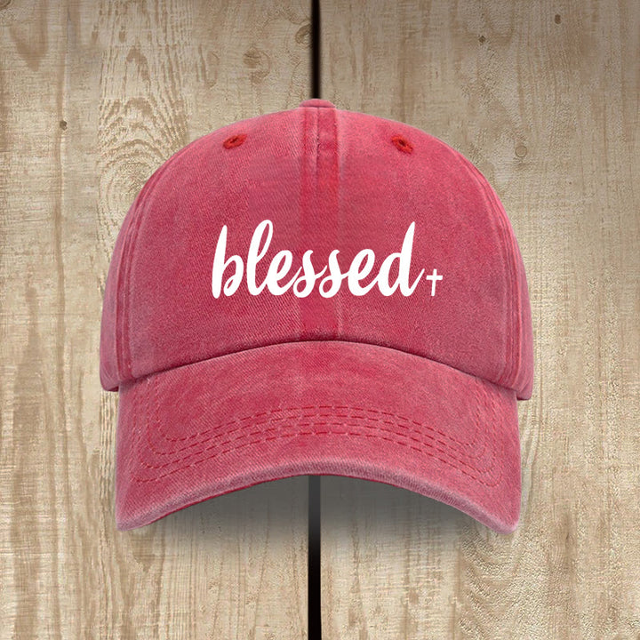 Christianartworkshop Streetwear Style Blessed Unisex Distressed Washed Cotton Hat - Rot - image 14