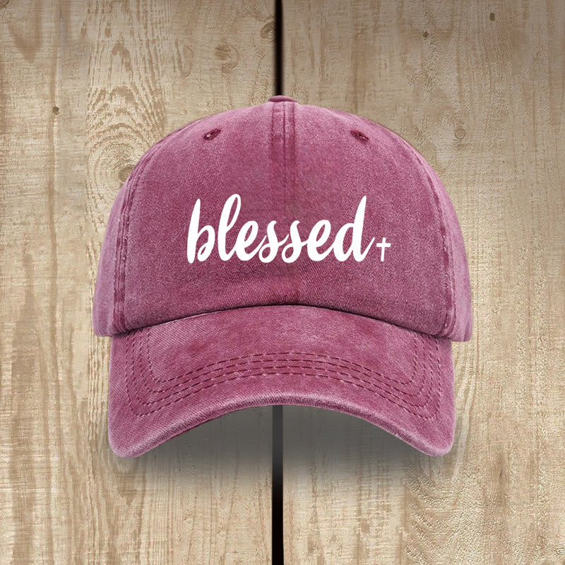 Christianartworkshop Streetwear Style Blessed Unisex Distressed Washed Cotton Hat - Wein - image 11