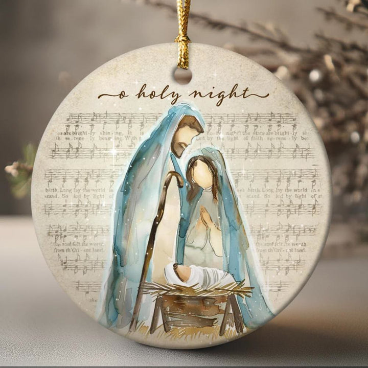 Christianartworkshop O Holy Night Musikblatt & Aquarell Krippen-Hängeornamente - image 3