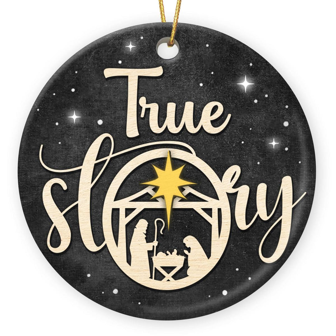 Christianartworkshop True Story Weihnachtsdekoration zum Aufhängen, Schwarz und Gold - image 2