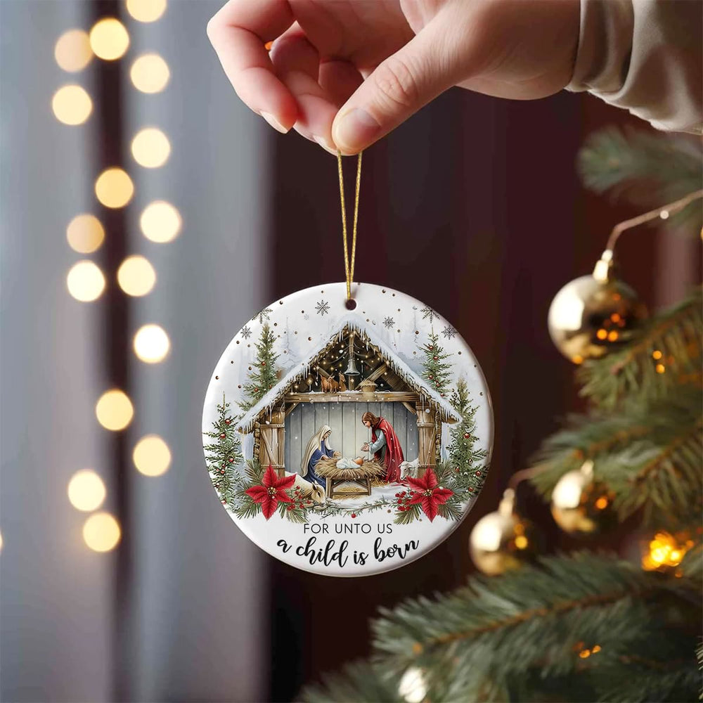 Christianartworkshop: „Für uns ist ein Kind geboren“, Weihnachtsdekoration mit Schneemotiv - image 1