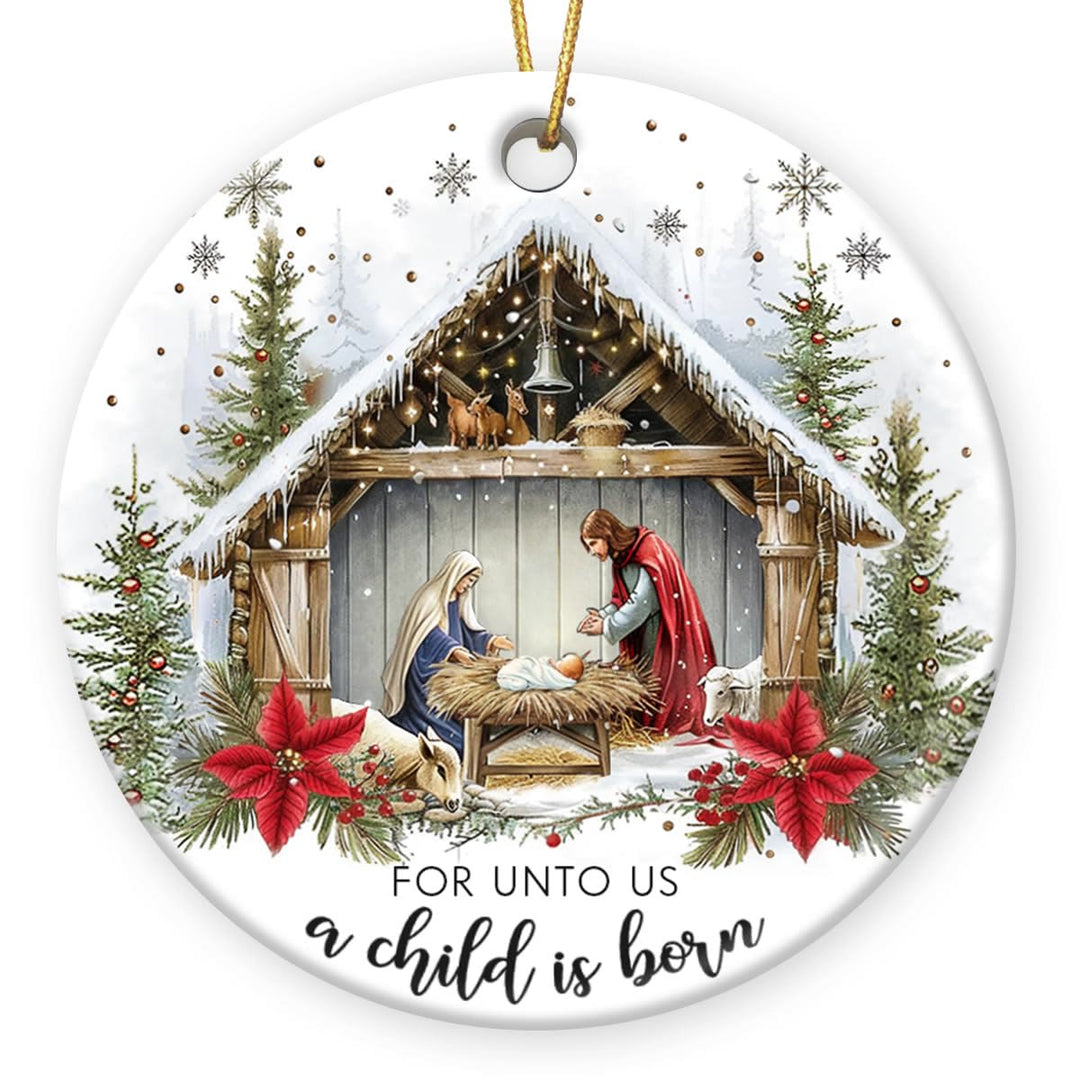 Christianartworkshop: „Für uns ist ein Kind geboren“, Weihnachtsdekoration mit Schneemotiv - image 3