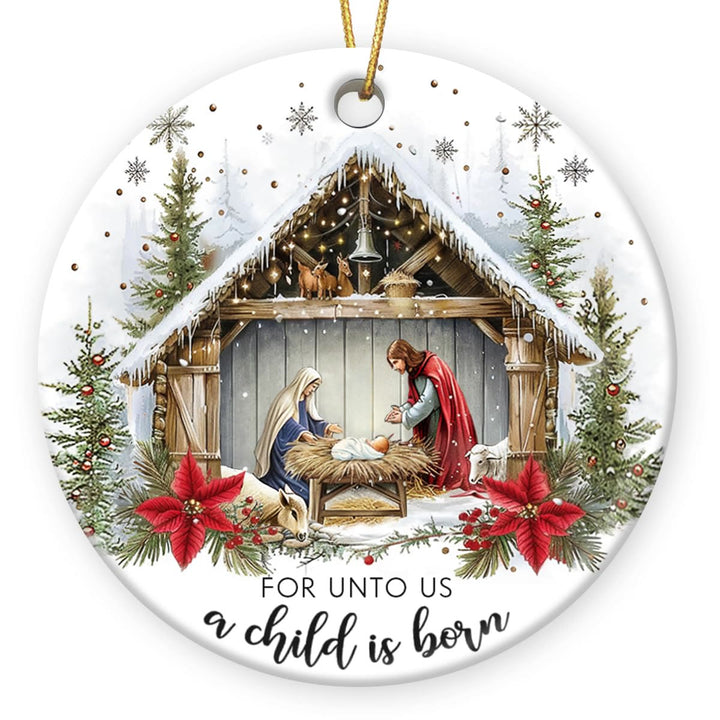 Christianartworkshop: „Für uns ist ein Kind geboren“, Weihnachtsdekoration mit Schneemotiv - image 3