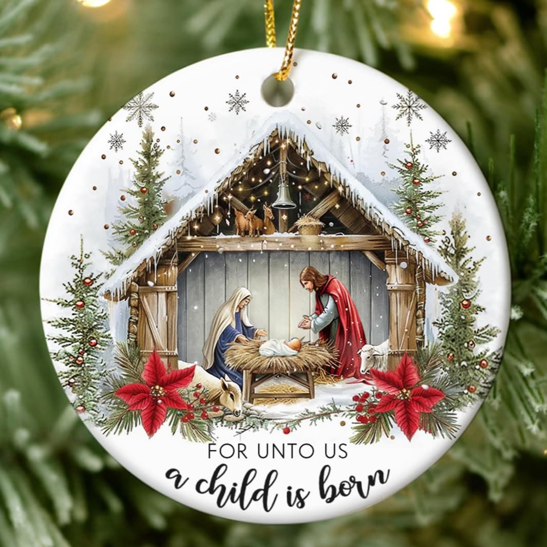 Christianartworkshop: „Für uns ist ein Kind geboren“, Weihnachtsdekoration mit Schneemotiv - image 5