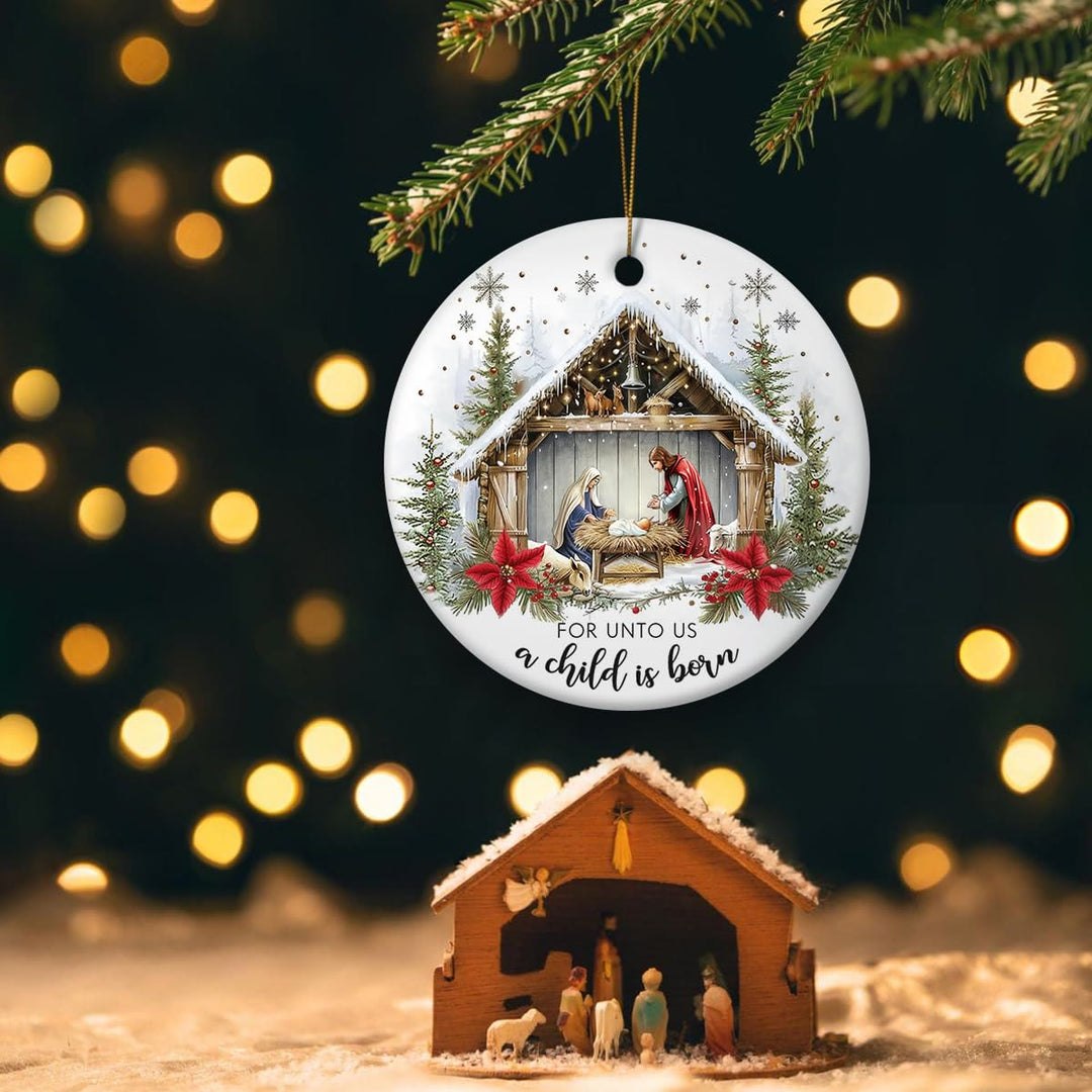 Christianartworkshop: „Für uns ist ein Kind geboren“, Weihnachtsdekoration mit Schneemotiv - image 4