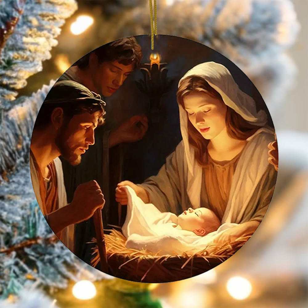 Christianartworkshop 3 realistische Weihnachtssegen-Ornamente im Ölgemälde-Stil - Stil 1 - Acryl - image 0