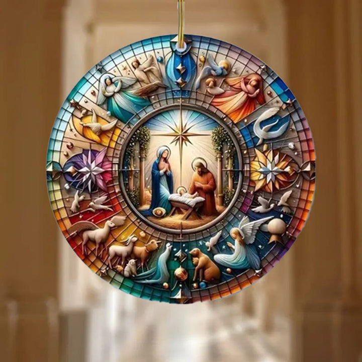 Christianartworkshop Buntglas-Stile, bunte Krippen-Hängeornamente, D - image 2