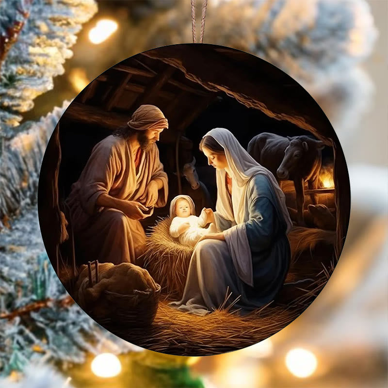 Christianartworkshop Realistische Stile Jesus geboren Weihnachten hängende Ornamente B - Keramik - image 0