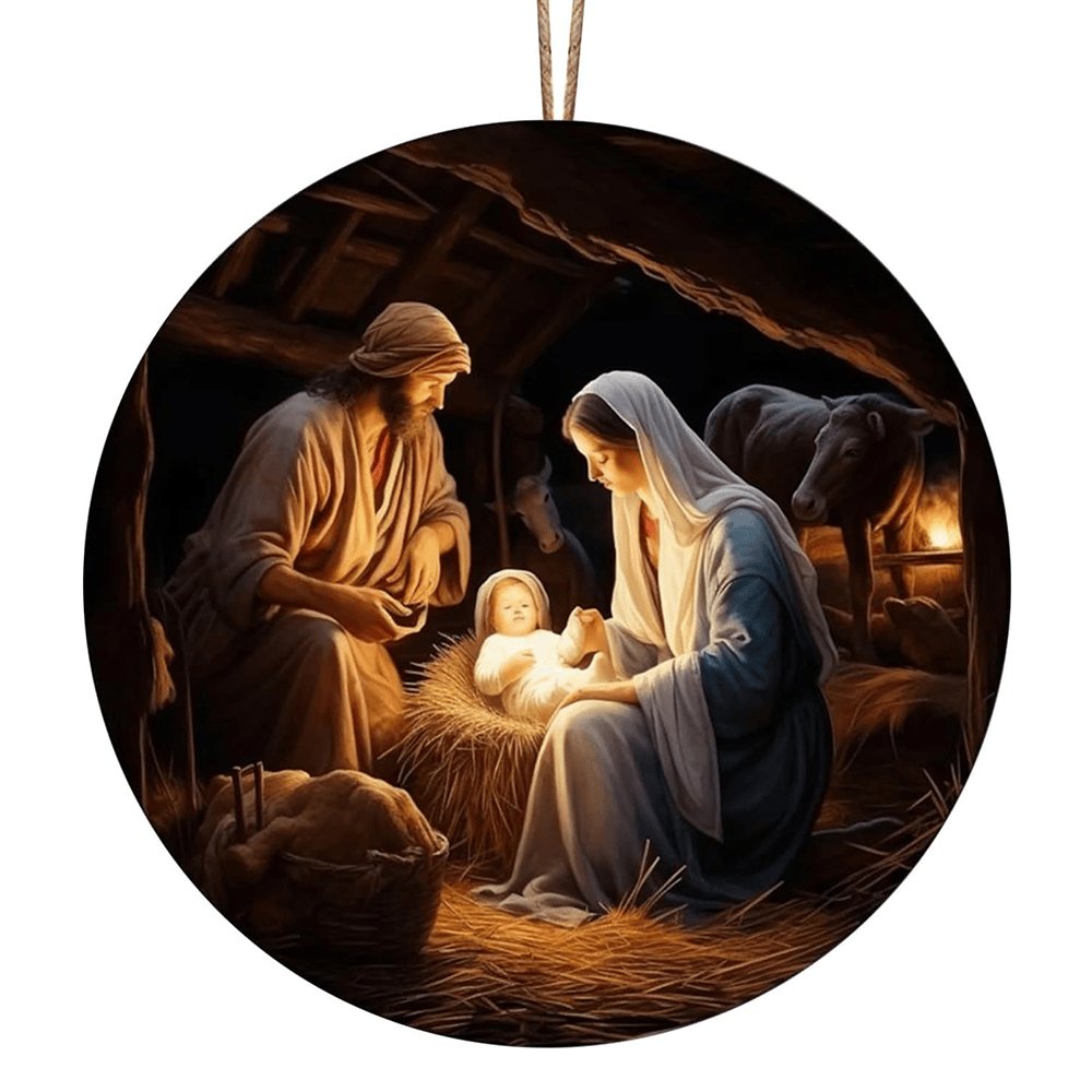 Christianartworkshop Realistische Stile Jesus geboren Weihnachten hängende Ornamente B - image 6