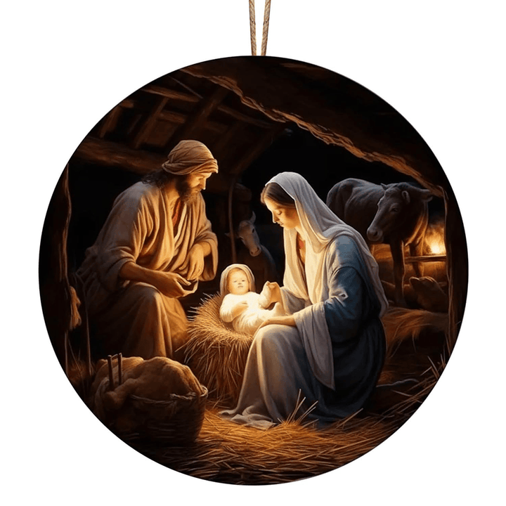 Christianartworkshop Realistische Stile Jesus geboren Weihnachten hängende Ornamente B - image 6