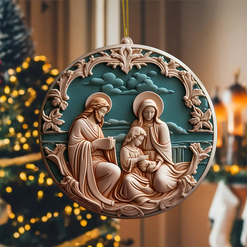 Christianartworkshop Weihnachtskrippe im Retro-Stil, hängende Ornamente, C - image 4