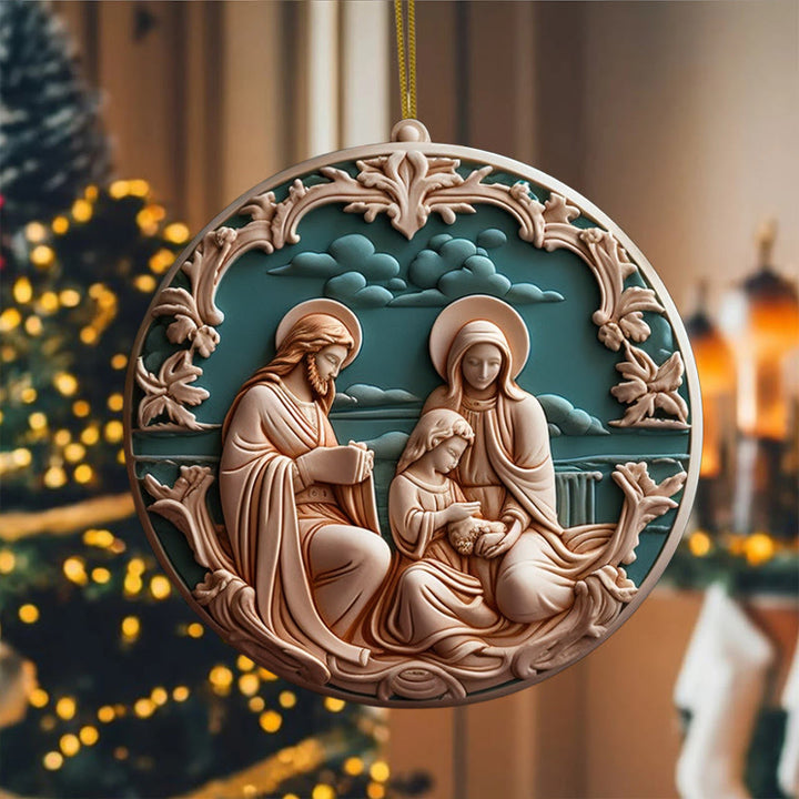Christianartworkshop Weihnachtskrippe im Retro-Stil, hängende Ornamente, C - image 4