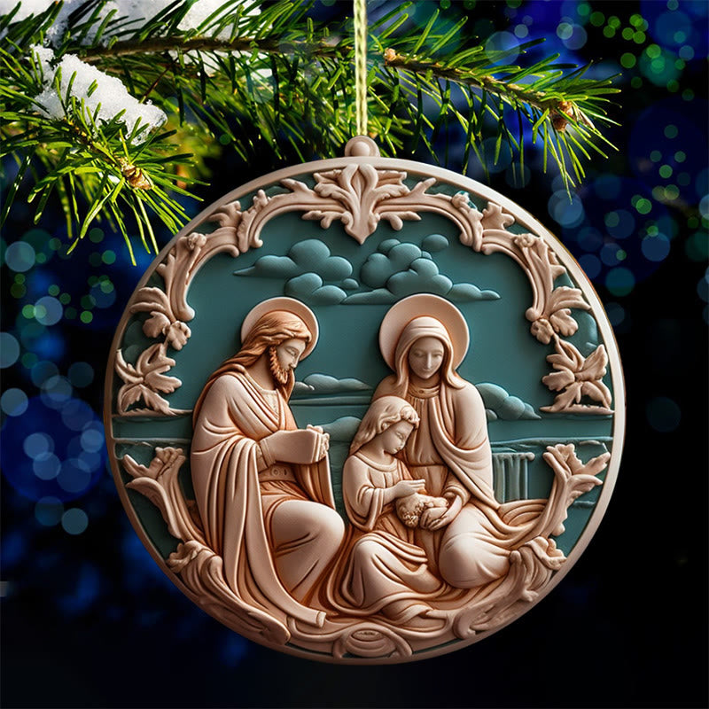 Christianartworkshop Weihnachtskrippe im Retro-Stil, hängende Ornamente, C - image 5