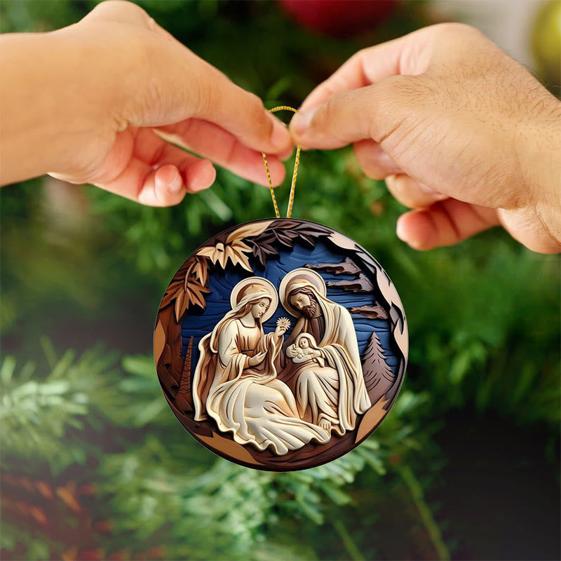 Christianartworkshop Retro-Weihnachtskrippe, hängende Ornamente, C - image 3