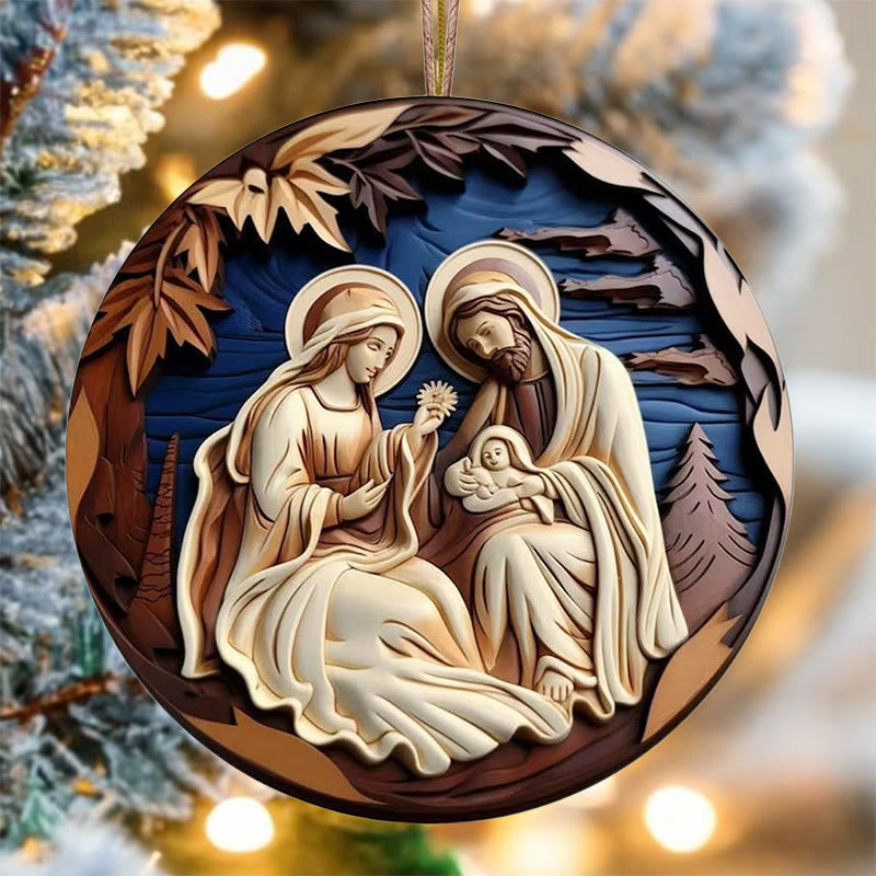 Christianartworkshop Retro-Weihnachtskrippe, hängende Ornamente, C - Keramik - image 0
