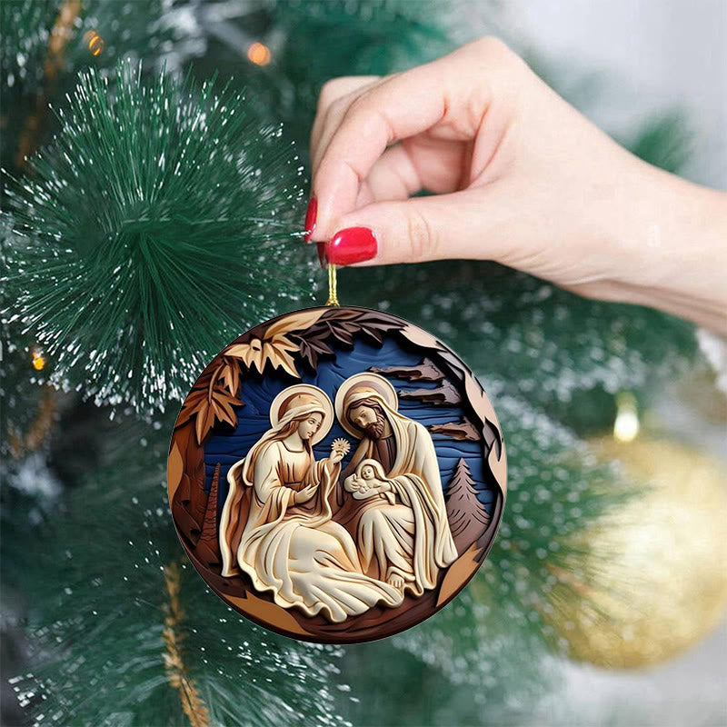 Christianartworkshop Retro-Weihnachtskrippe, hängende Ornamente, C - image 1