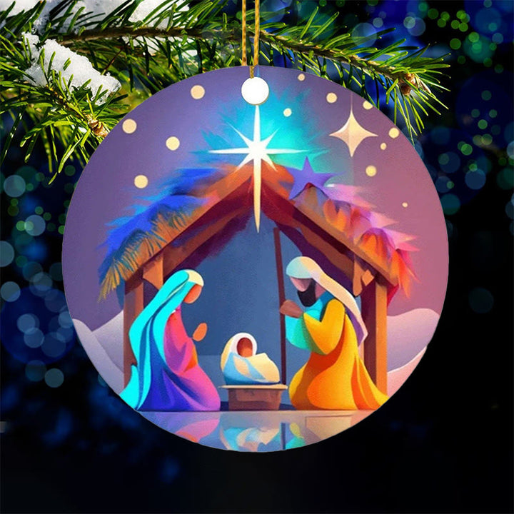 Christianartworkshop Abstrakter Cartoon-Stil, Krippensegen, Weihnachtsdekoration zum Aufhängen, C - image 4