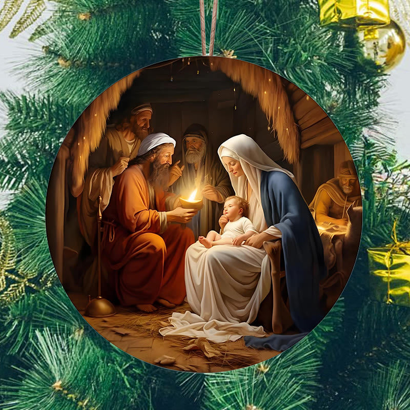 Christianartworkshop Realistische Stile Jesus geboren Weihnachten hängende Ornamente C - image 2