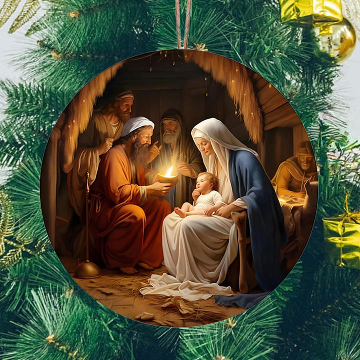 Christianartworkshop Realistische Stile Jesus geboren Weihnachten hängende Ornamente C - image 2