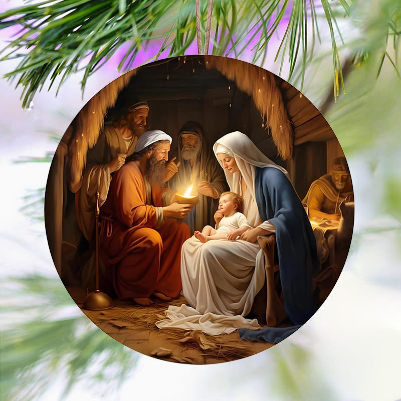 Christianartworkshop Realistische Stile Jesus geboren Weihnachten hängende Ornamente C - image 4