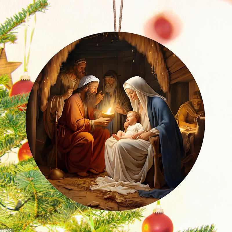 Christianartworkshop Realistische Stile Jesus geboren Weihnachten hängende Ornamente C - image 1
