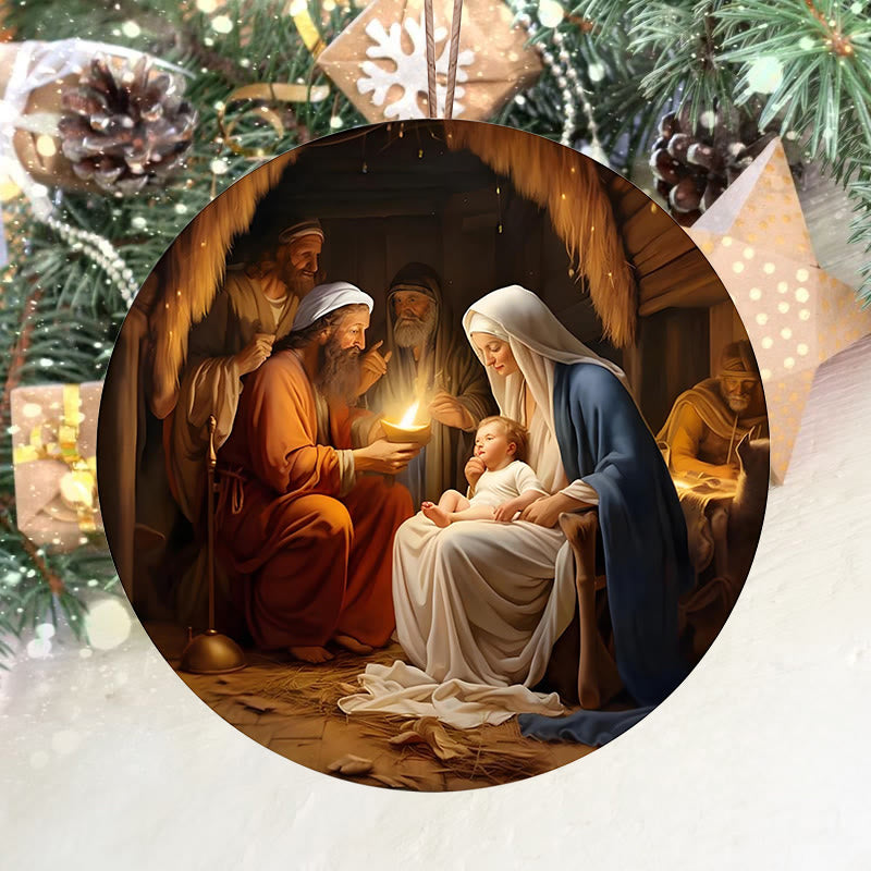 Christianartworkshop Realistische Stile Jesus geboren Weihnachten hängende Ornamente C - Keramik - image 0