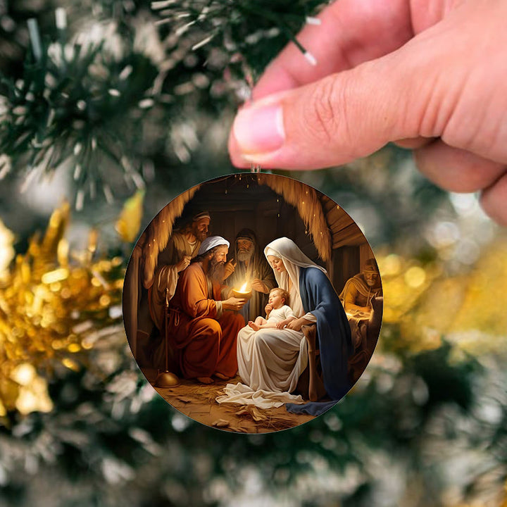 Christianartworkshop Realistische Stile Jesus geboren Weihnachten hängende Ornamente C - image 3