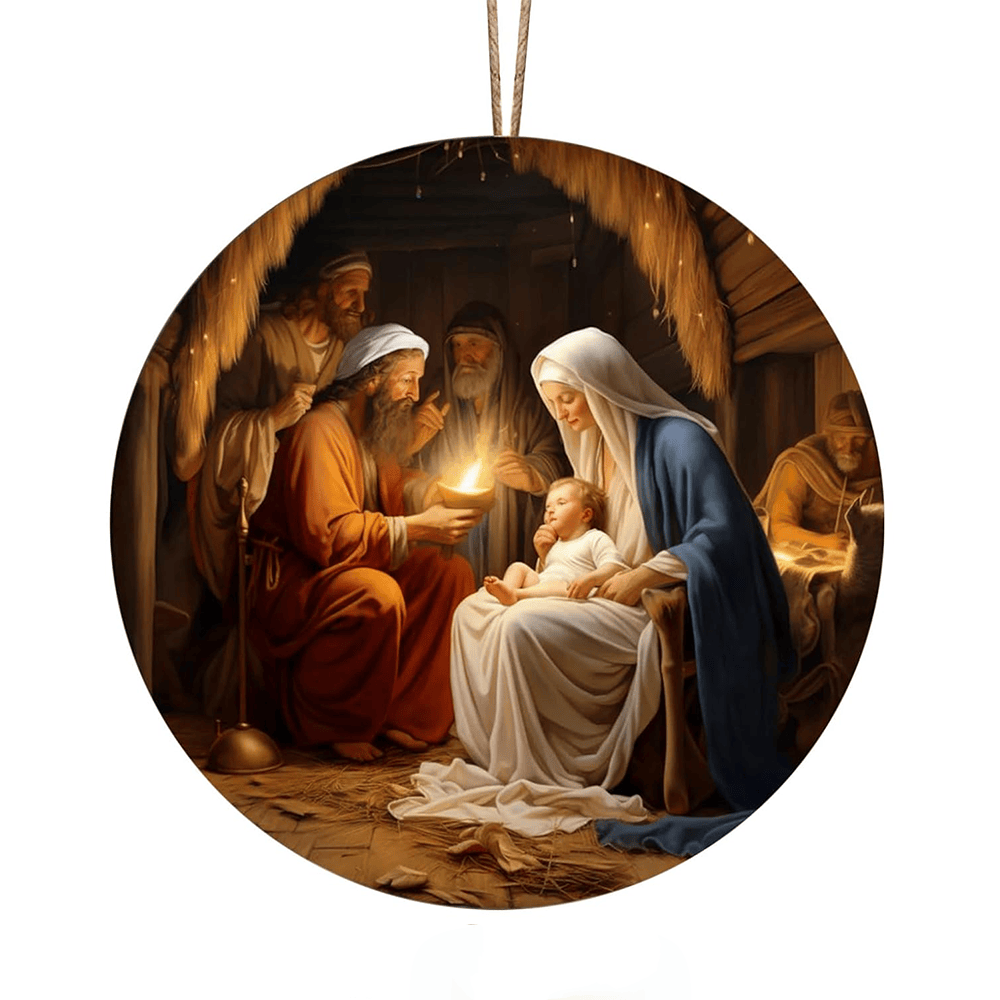 Christianartworkshop Realistische Stile Jesus geboren Weihnachten hängende Ornamente C - image 6