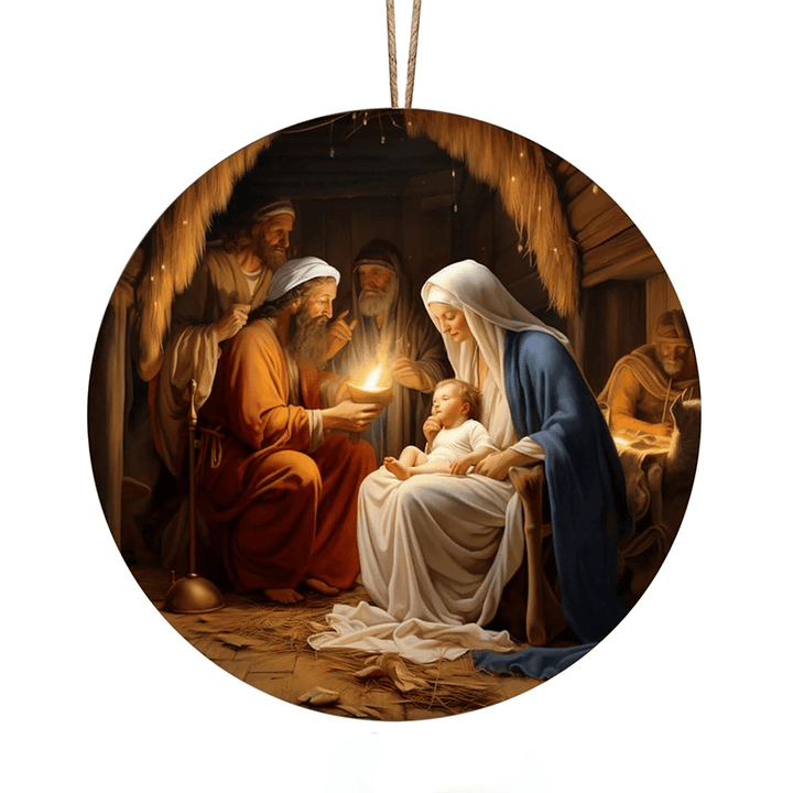 Christianartworkshop Realistische Stile Jesus geboren Weihnachten hängende Ornamente C - image 6