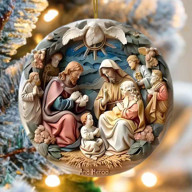 Christianartworkshop Weihnachtskrippe im klassischen farbigen Stil, Acryl, Weihnachtskrippe, Hängeornamente - Acryl - image 0