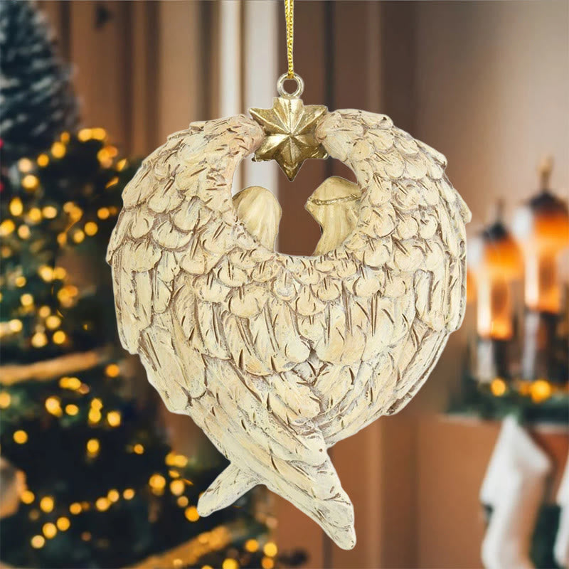 Christianartworkshop Weihnachtskrippe im klassischen Stil, Engel, Flügel, Stern, Weihnachtskrippe, hängende Ornamente - image 7