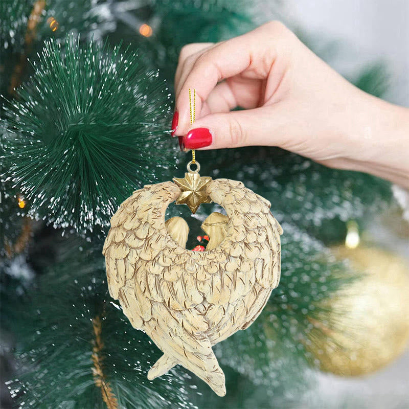 Christianartworkshop Weihnachtskrippe im klassischen Stil, Engel, Flügel, Stern, Weihnachtskrippe, hängende Ornamente - image 9
