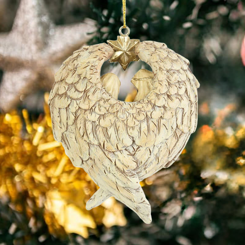 Christianartworkshop Weihnachtskrippe im klassischen Stil, Engel, Flügel, Stern, Weihnachtskrippe, hängende Ornamente - image 1