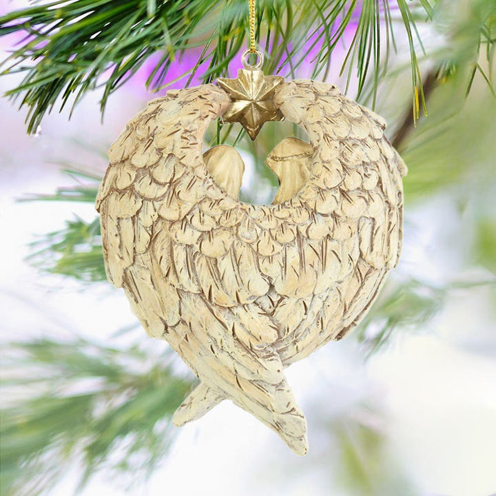 Christianartworkshop Weihnachtskrippe im klassischen Stil, Engel, Flügel, Stern, Weihnachtskrippe, hängende Ornamente - image 3