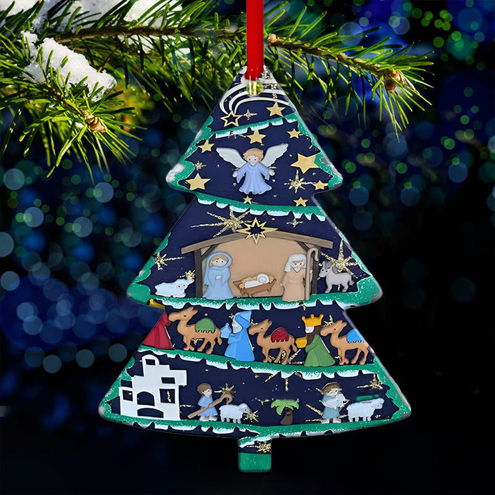 Christianartworkshop Acrylschilder, Krippe, Weihnachtsschmuck zum Aufhängen, F - Weihnachtskrippe - image 0