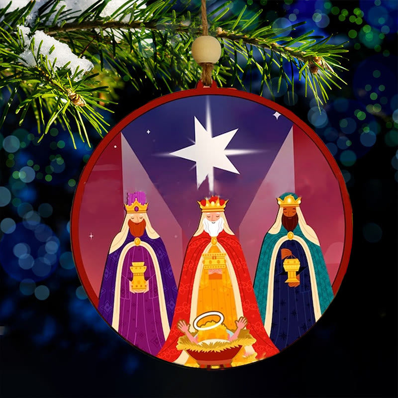 Christianartworkshop Illustrationsstile Drei Weise Könige Weihnachtsschmuck C - Keramik - image 0